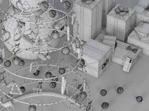 christmas decorative set 01 3D Model