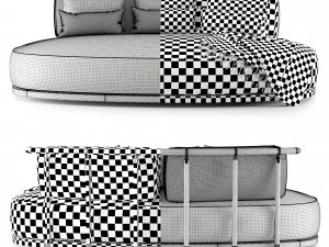 annibale colombo coriandolo sofa 3D Model