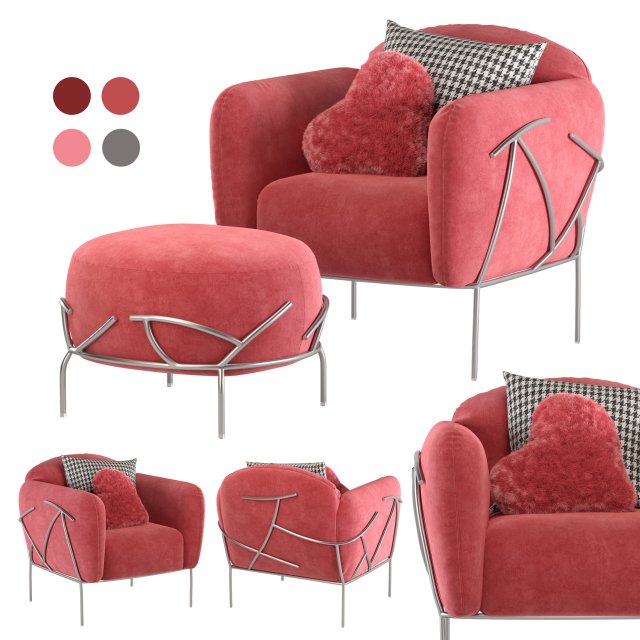 bonaldo corallo armchair Modelo 3D .c4d .max .obj .3ds .fbx .stl .blend 