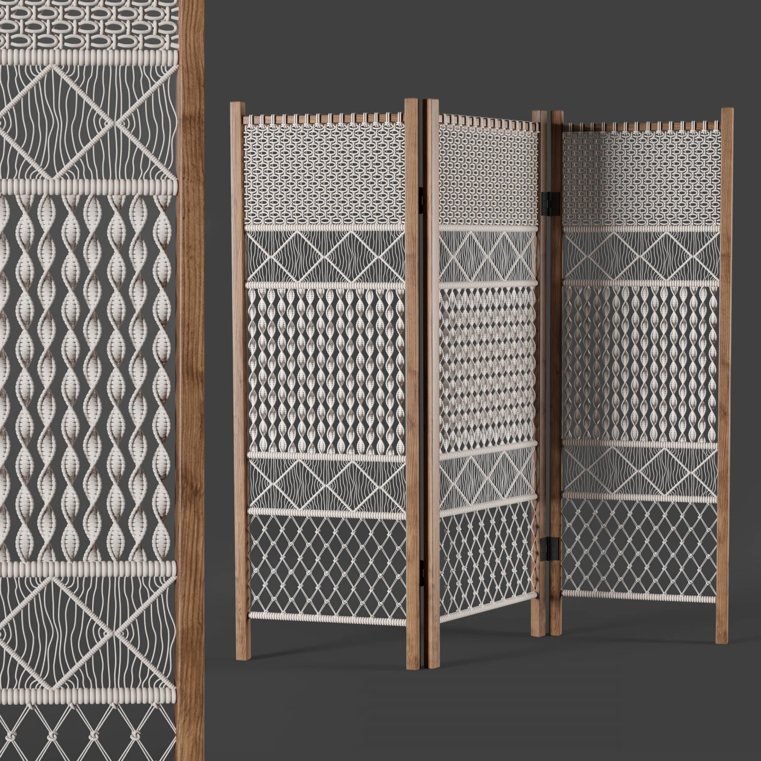 macrame room divider 3D Model .c4d .max .obj .3ds .fbx .stl .blend 