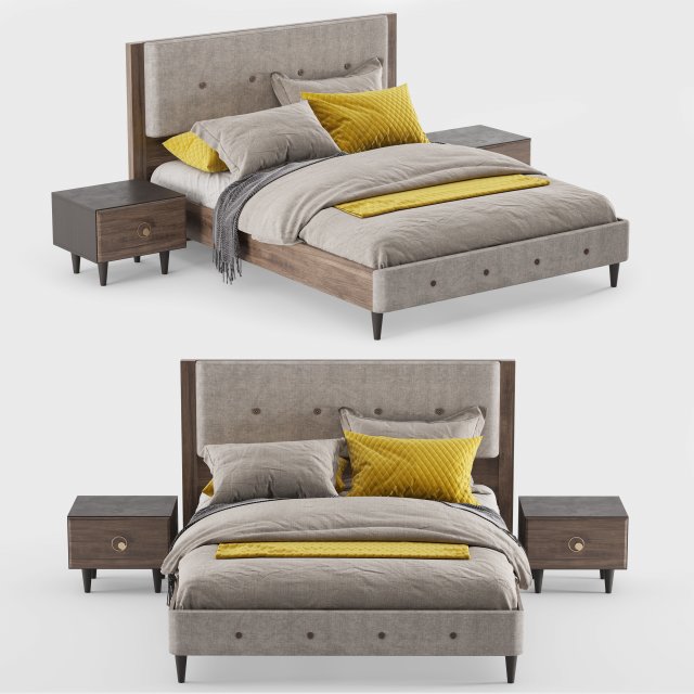 rosa bed 3D Модель .c4d .max .obj .3ds .fbx .stl .blend 