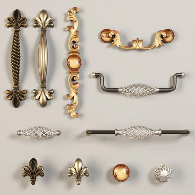 furniture handles- set1 3D Model .c4d .max .obj .3ds .fbx .stl .blend 