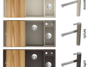 sink blanco axia iii 6 s and mixer blanco linee-s 3D Model