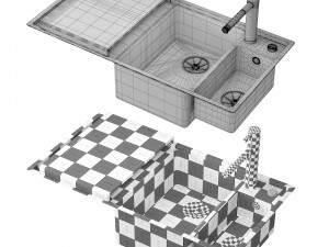 sink blanco axia iii 6 s and mixer blanco linee-s 3D Model