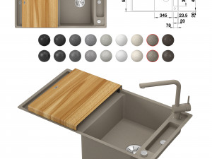 sink blanco axia iii 5 s and mixer blanco linus-s 3D Model