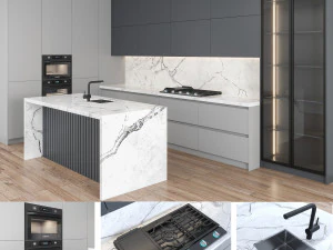 Cucina moderna Modello 3D