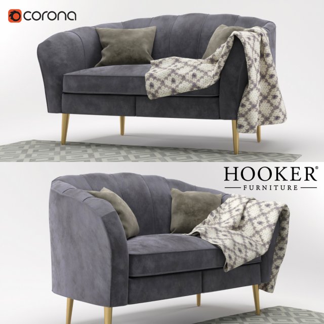 Cynthia Rowley for Hooker Furniture Living Room Gigi Settee 3D Model .c4d .max .obj .3ds .fbx .stl .blend 