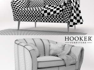 Cynthia Rowley for Hooker Furniture Living Room Gigi Settee 3D Model