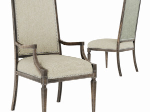 Hooker Furniture Dining Room Woodlands Arched Upholstered Arm Chair 3D Models