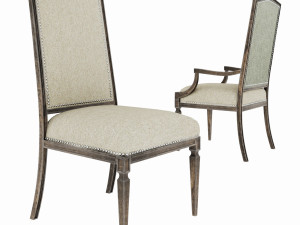 Hooker Furniture Dining Room Woodlands Arched Upholstered Arm Chair Modelo 3D