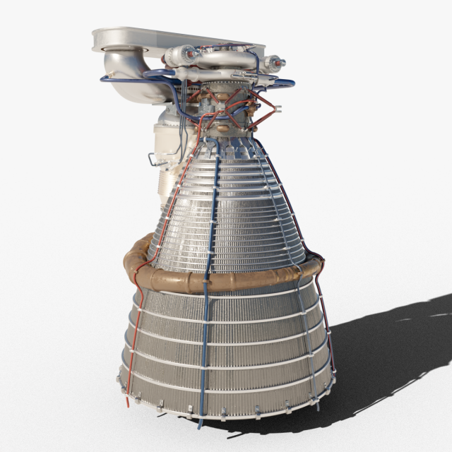 f-1 rocket engine Model 3D .c4d .max .obj .3ds .fbx .stl .blend 