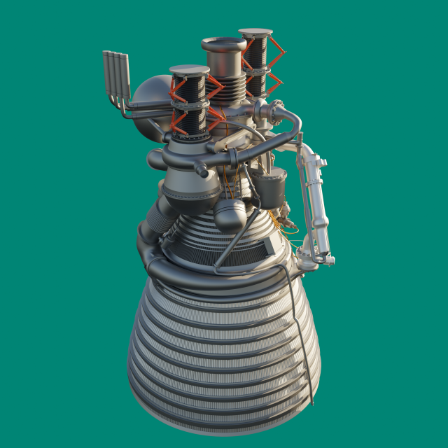 j-2 rocket engine 3D 모델 .c4d .max .obj .3ds .fbx .stl .blend 