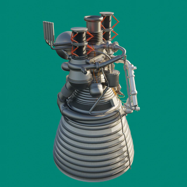 motor de foguete j-2 Modelo 3D .c4d .max .obj .3ds .fbx .stl .blend 
