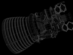 j-2 rocket engine 3D 모델