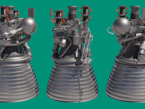 j-2 rocket engine 3D 모델