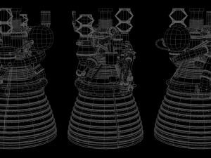 j-2 rocket engine 3D 모델