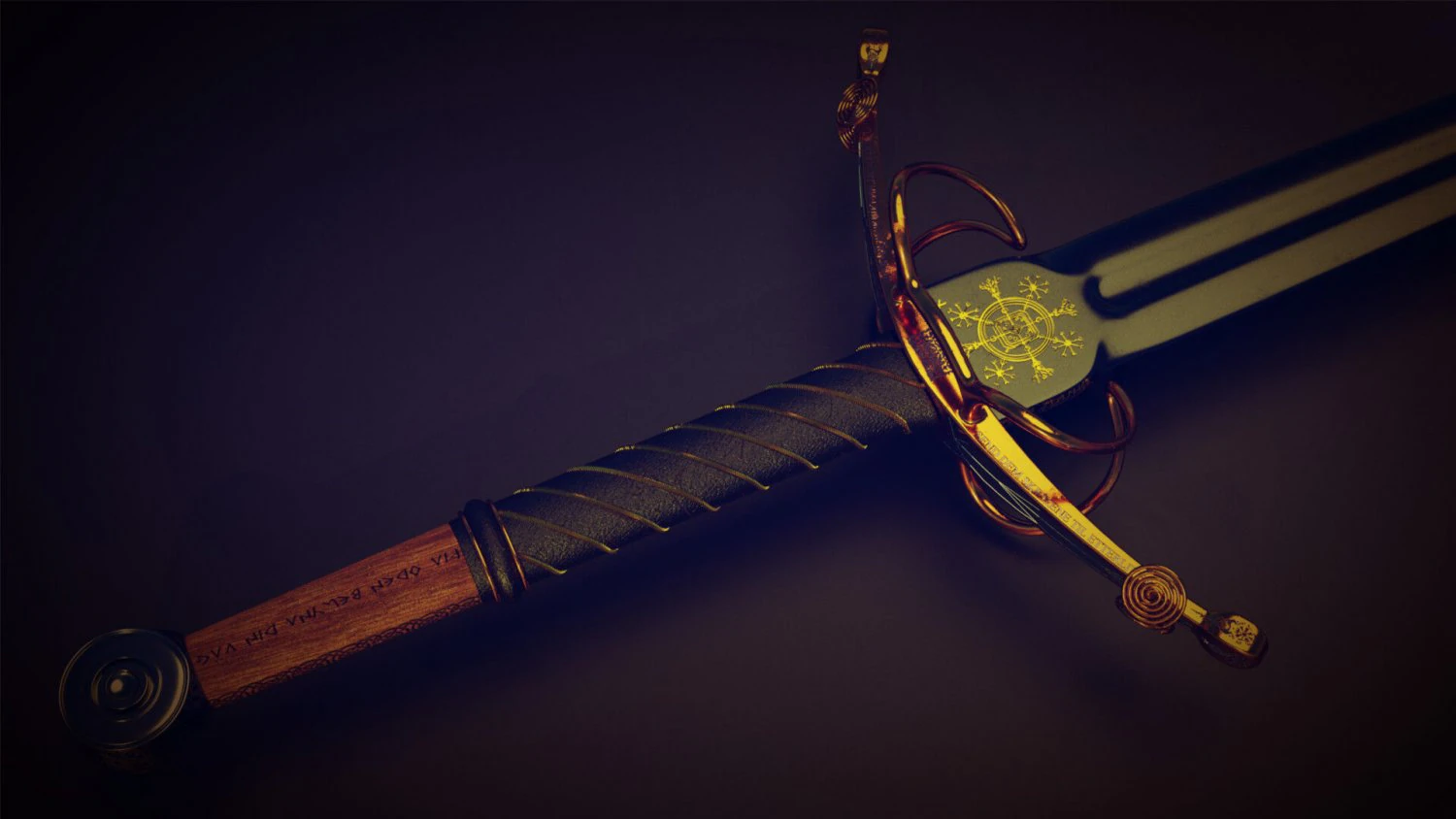 bastard sword 3D Model .c4d .max .obj .3ds .fbx .stl .blend 