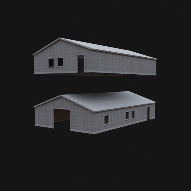 Warehouse Model 3D .c4d .max .obj .3ds .fbx .stl .blend 