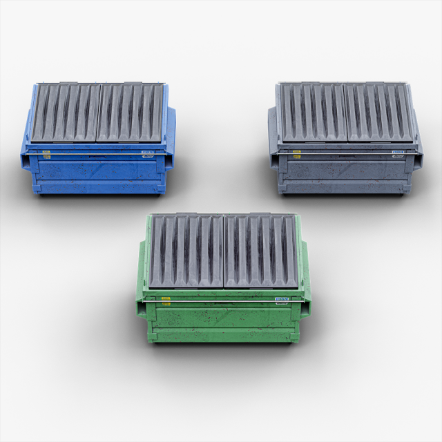 Dumpster Modello 3D .c4d .max .obj .3ds .fbx .stl .blend 