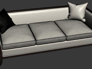 long single sofa 001 3D Model