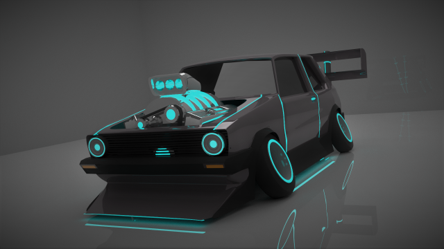 cyberpunk stylized car 3d Model 3D .c4d .max .obj .3ds .fbx .stl .blend 