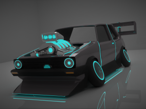 cyberpunk stylized car 3d 3D Model