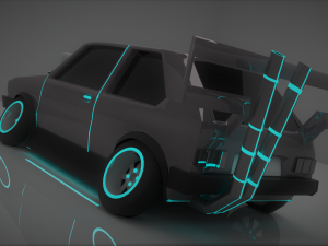 cyberpunk stylized car 3d Model 3D
