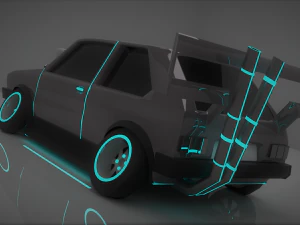 cyberpunk stylized car 3d 3D Model