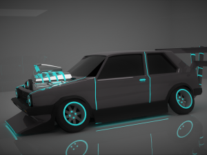 cyberpunk stylized car 3d Model 3D