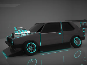 cyberpunk stylized car 3d 3D Model