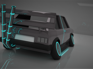 cyberpunk stylized car 3d Model 3D