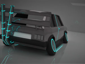 cyberpunk stylized car 3d 3D Model