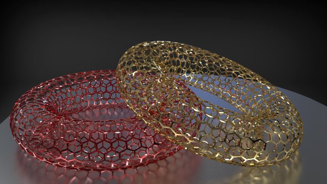 hexagonal mesh ring Modello 3D .c4d .max .obj .3ds .fbx .stl .blend 