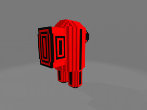 voxel character among us red 3D-Modell
