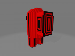 voxel character among us red 3D-Modell