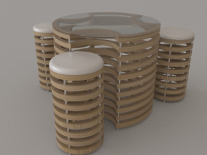 table and chairs 3D 模型