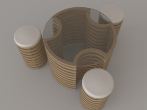 table and chairs 3D मॉडल