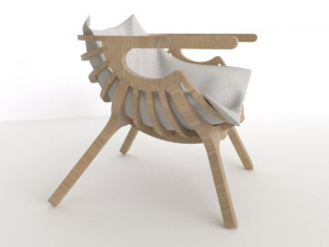 wood armchair 3D मॉडल