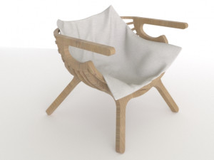 wood armchair 3D 모델