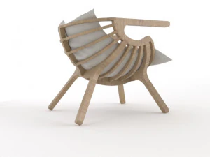 wood armchair 3D Model