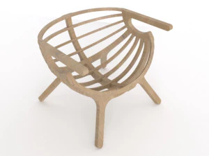 wood armchair 3D Model