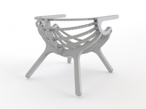 wood armchair 3D 모델