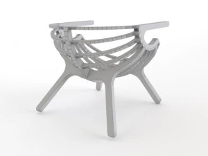wood armchair 3D Model