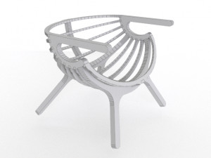 wood armchair 3D 모델