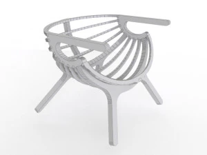 wood armchair 3D Model