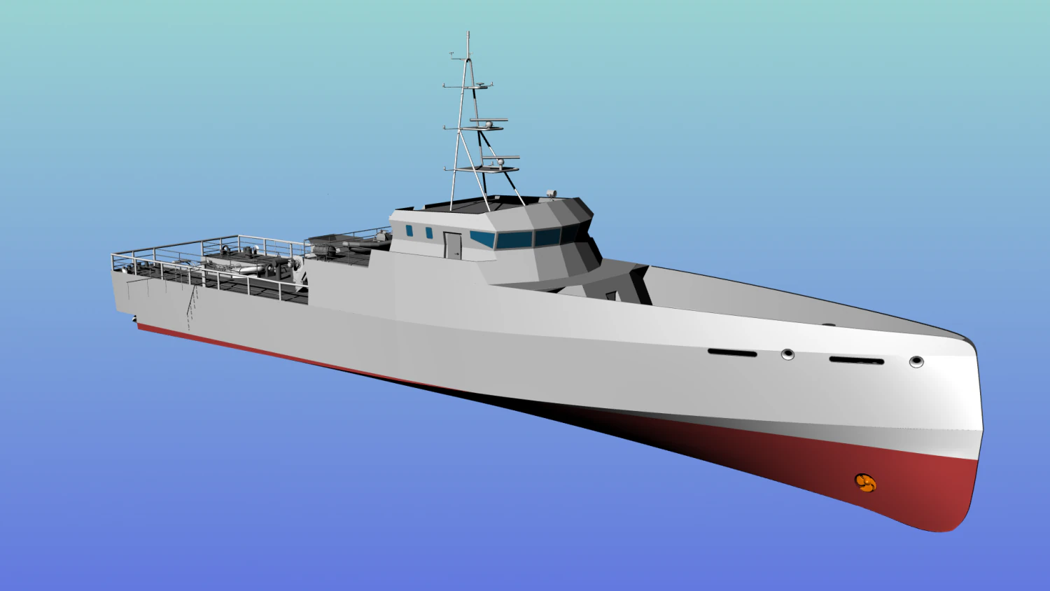 50m patrol boat 3D Model .c4d .max .obj .3ds .fbx .stl .blend