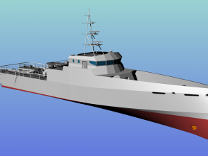 50m patrol boat 3D Model