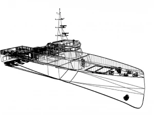 50m patrol boat 3D Model