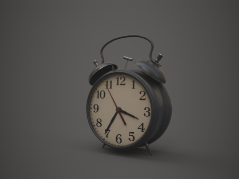 Vintage Alarm Clock 3D Model
