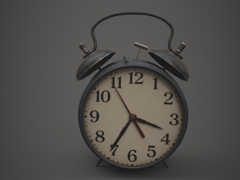 Vintage Alarm Clock 3D Model